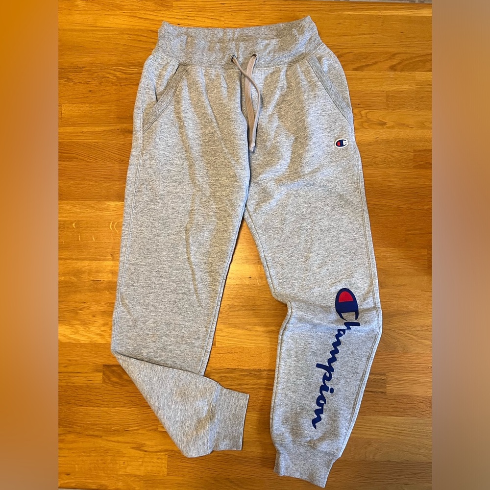 EUC Champion Heather Gray Sweatpants with Logo Adult XS
